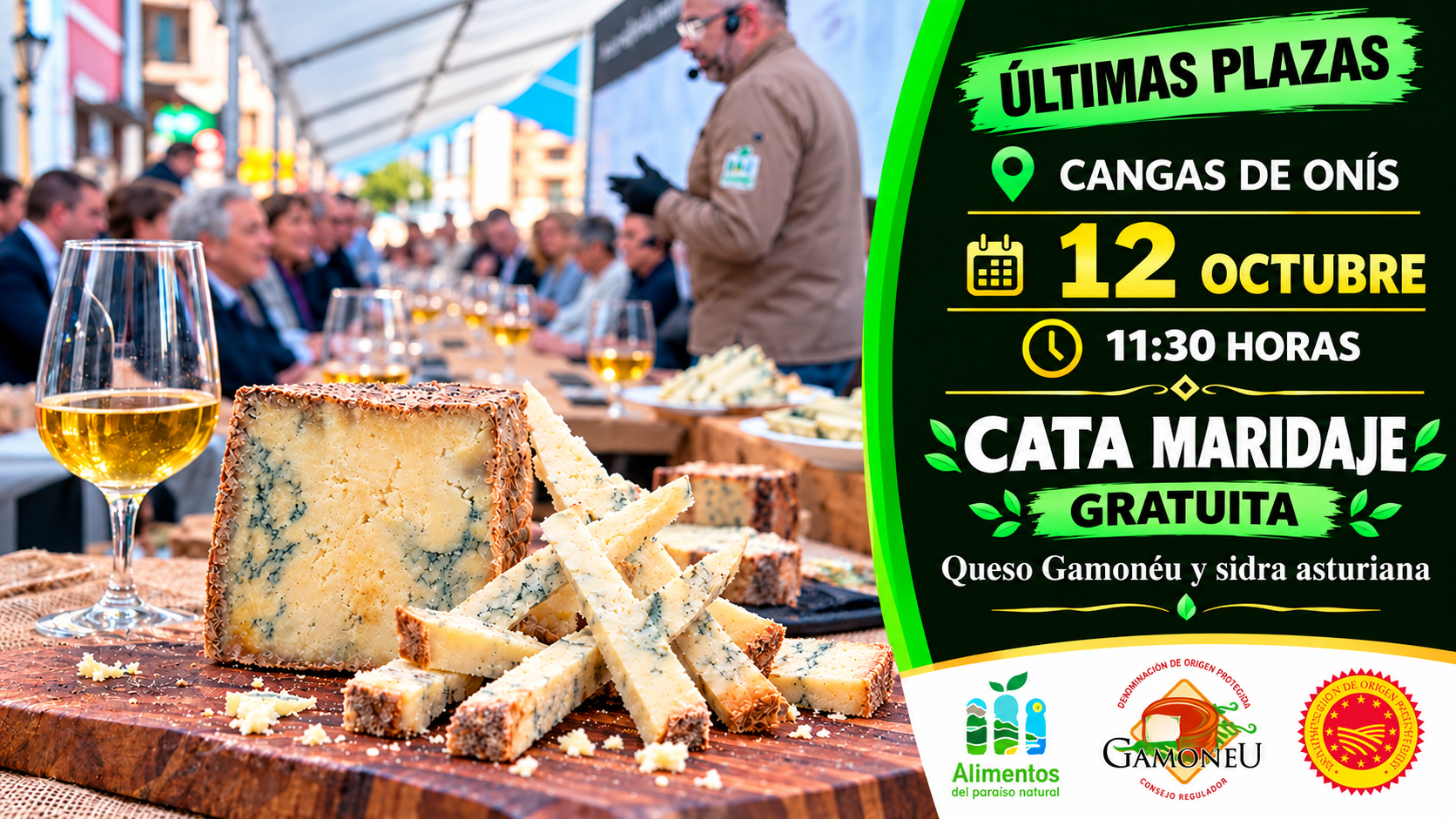 El queso Gamonéu y la Sidra de Asturias protagonizan una cata maridaje gratuita en Cangas de Onís