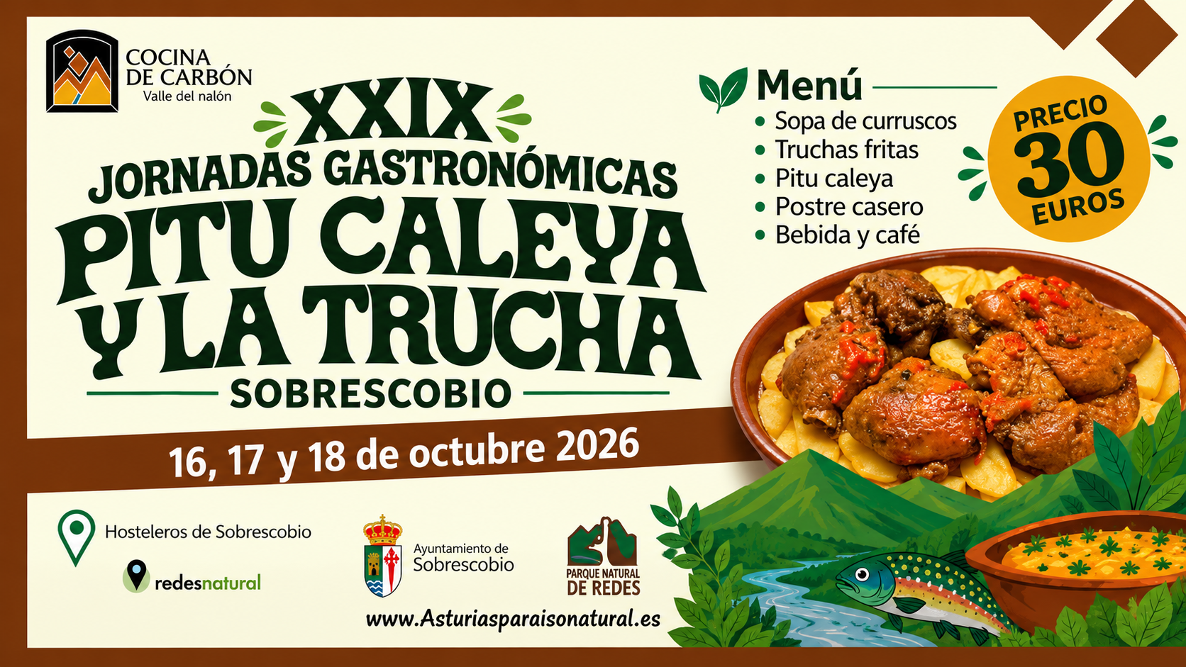 Sobrescobio celebra las XXIX Jornadas Gastronómicas del Pitu Caleya y la Trucha